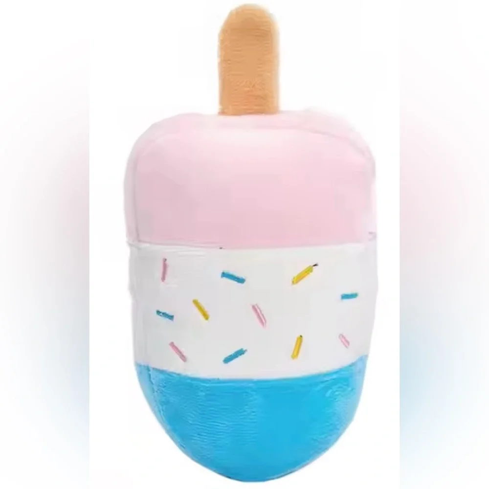 “Sprinkle Ice Cream Bar” Popsicle Frozen Yogurt Treat Plush Squeaky Dog Cat Toy